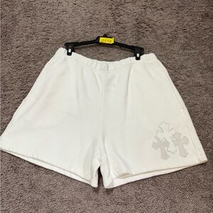 Chrome Hearts White Shorts with Cross Accents